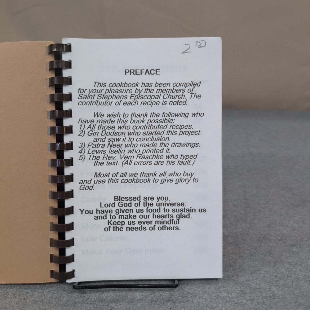 Saint Stephens Cookbook Wichita Falls Texas Episcopal Church Spiral Bound VG - Picture 2 of 2